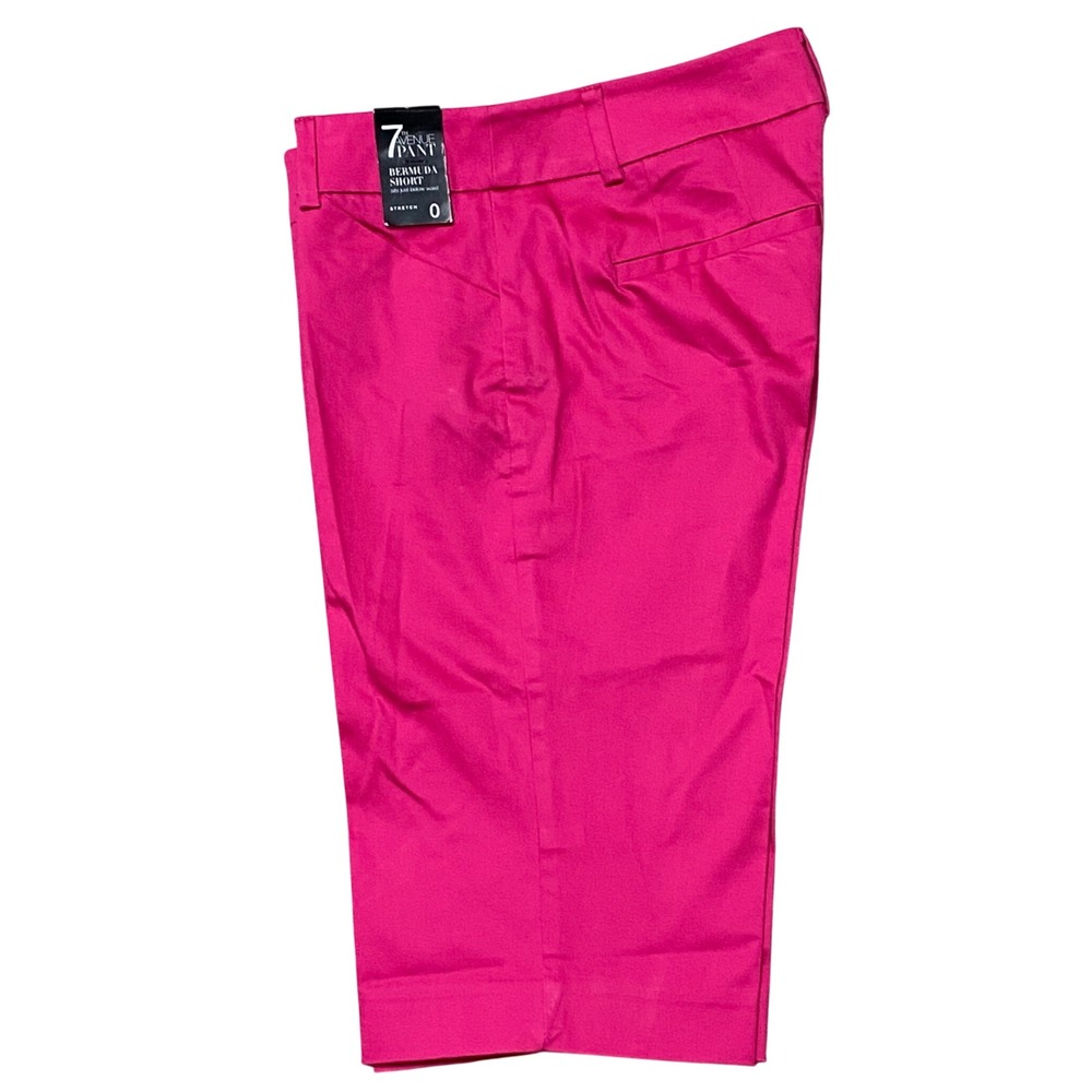 7th Avenue Pants Pink Bermuda Shorts Women Size 0‎ Stretch Sz 0 NWT - Picture 6 of 7